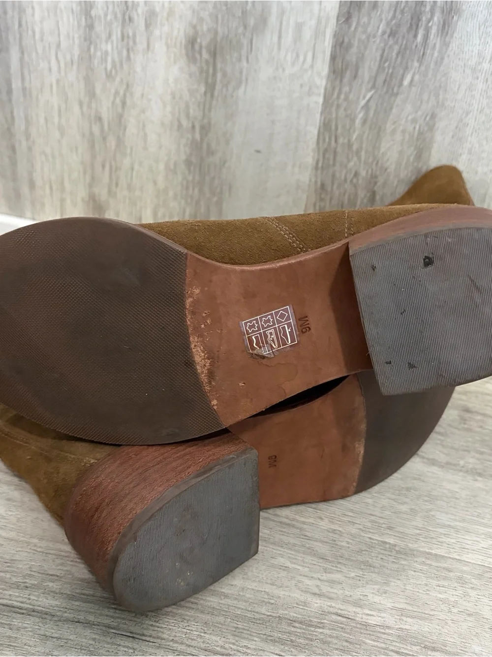 Tory Burch Sienna Suede Bootie Ankle Boots Womens Size 9 River Rock Brown